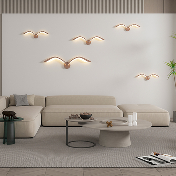 Zidna svjetiljka s galebom – nordijski stil, moderna minimalistička lampa za spavaću sobu, dnevni boravak, balkon, hodnik i stubište