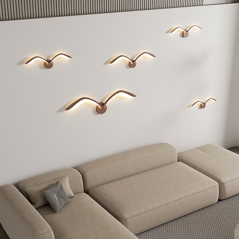Zidna svjetiljka s galebom – nordijski stil, moderna minimalistička lampa za spavaću sobu, dnevni boravak, balkon, hodnik i stubište