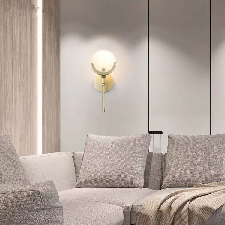 Skandinavska postmodernistička minimalistička mramorna zidna svjetiljka, novi kineski stil, lagani luksuz za hotele, hodnike i spavaće sobe