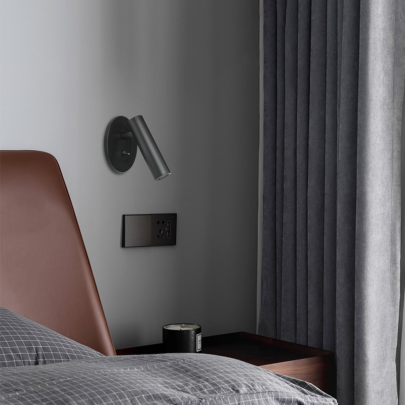 Zidna lampa za čitanje u minimalističkom stilu sa zaštitom očiju cijelog spektra i prekidačem, pogodna za hotelske sobe i spavaće sobe