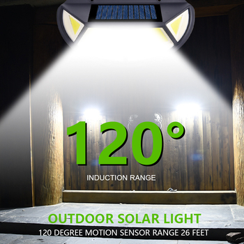 Solarna zidna svjetiljka s 102 LED, osvjetljenje sa četiri strane, senzor pokreta, vodootporna vanjska rasvjeta dvorišta