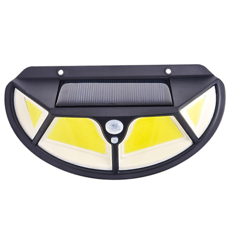 Solarna zidna svjetiljka s 102 LED, osvjetljenje sa četiri strane, senzor pokreta, vodootporna vanjska rasvjeta dvorišta
