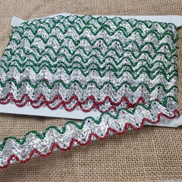 2,5 cm valovita čipka, 13 m zlatno-srebrna žična čipka za odjeću i DIY projekte