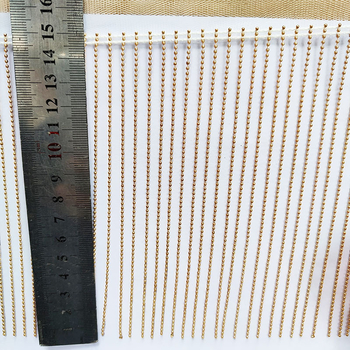 15 cm široka lančana resica s mrežnim donjim rubom i metalnim perlama – dekor za zavjese i odjeću, DIY ukras