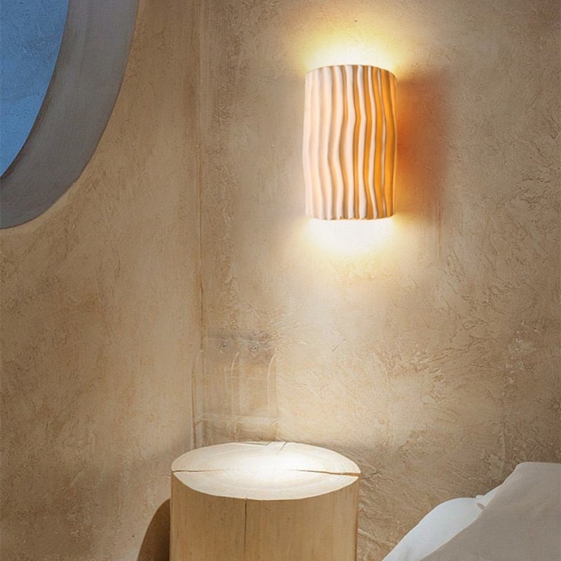 Nordijska moderna minimalistička zidna lampa od smole za spavaću sobu, hodnik i dnevni boravak – stil wabi-sabi