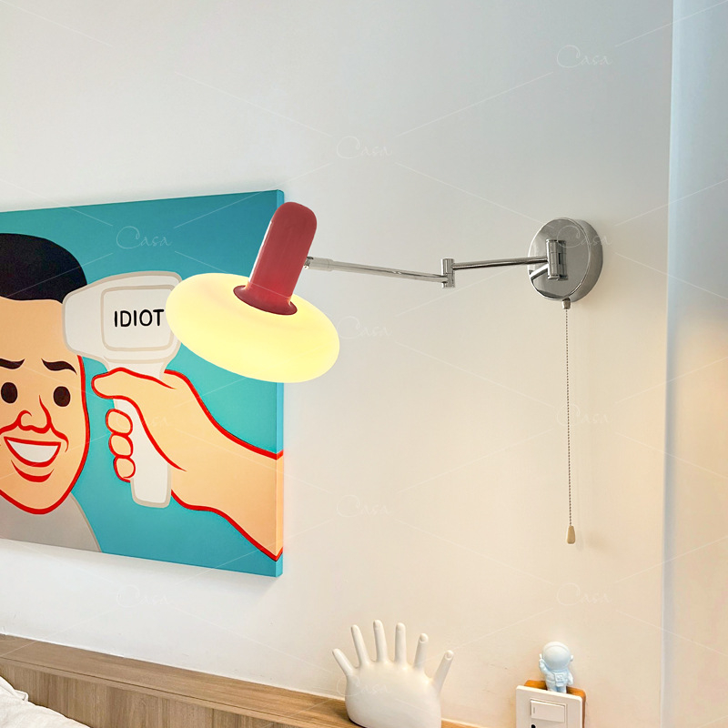 Bauhaus zidna lampa s pomičnim ramenom za spavaću sobu, Memphis stil dekor, rasvjeta za stubište i pozadinu TV-a