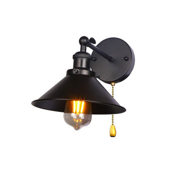 Antička željezna zidna lampa, rustikalni stil, oblik UFO diska, baza E27/E26