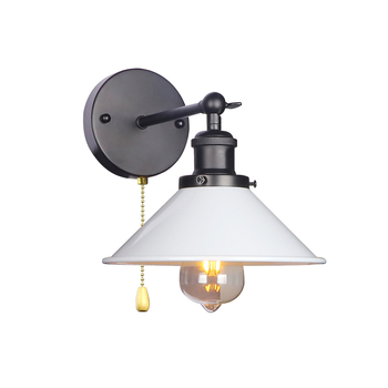 Antička željezna zidna lampa, rustikalni stil, oblik UFO diska, baza E27/E26