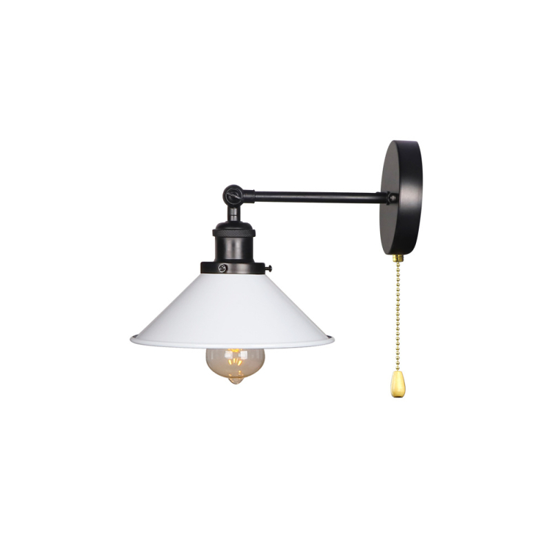 Antička željezna zidna lampa, rustikalni stil, oblik UFO diska, baza E27/E26