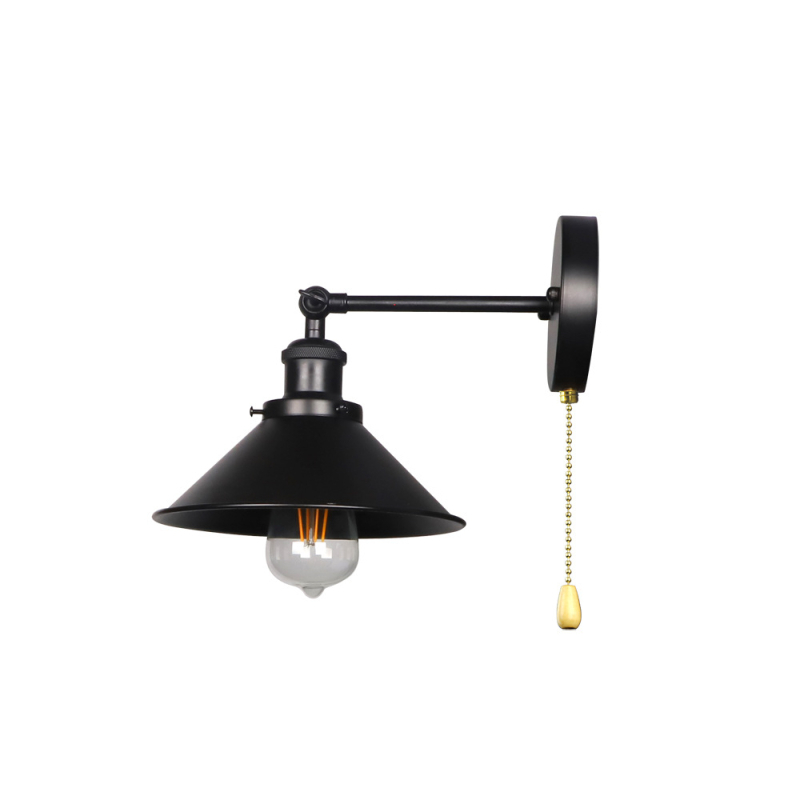 Antička željezna zidna lampa, rustikalni stil, oblik UFO diska, baza E27/E26