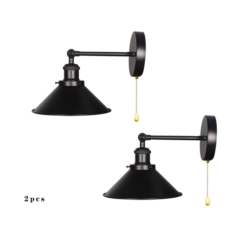 Antička željezna zidna lampa, rustikalni stil, oblik UFO diska, baza E27/E26