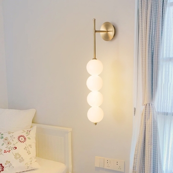 Zidna lampa u obliku tikve, staklena sjenila, bakreno tijelo, LED, nordijski stil