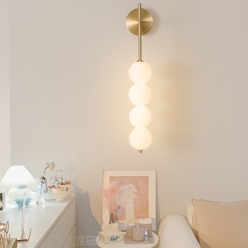 Zidna lampa u obliku tikve, staklena sjenila, bakreno tijelo, LED, nordijski stil