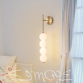 Zidna lampa u obliku tikve, staklena sjenila, bakreno tijelo, LED, nordijski stil