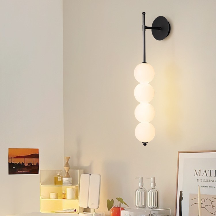 Zidna lampa u obliku tikve, staklena sjenila, bakreno tijelo, LED, nordijski stil