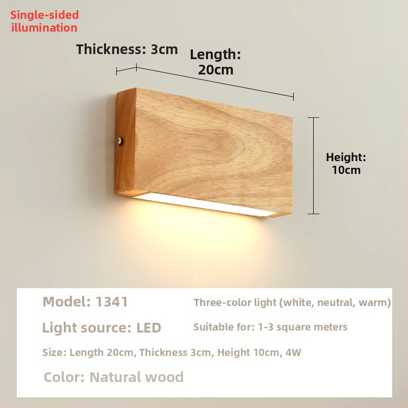 LED zidna svjetiljka od masivnog drveta u japanskom stilu, za kupaonicu i ogledalo za šminkanje, nordijskog drvenog dizajna, pogodna za stepenice, hodnik, uz krevet i spavaću sobu.