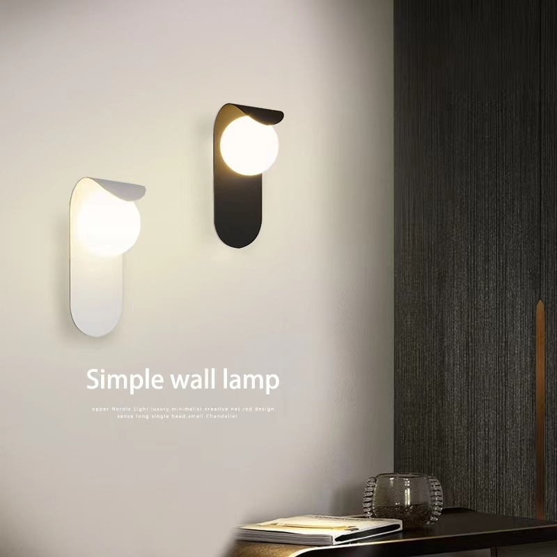 Zidna lampa u modernom nordijskom minimalističkom stilu – noćna svjetiljka za spavaću sobu, dekorativna zidna rasvjeta za dnevni boravak, hodnik i ured.