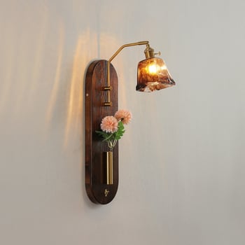 MOFAS Francuski stil vintage zidna lampa s cvjetnim aranžmanom, prekidačem, za spavaću sobu, hodnik i dnevni boravak