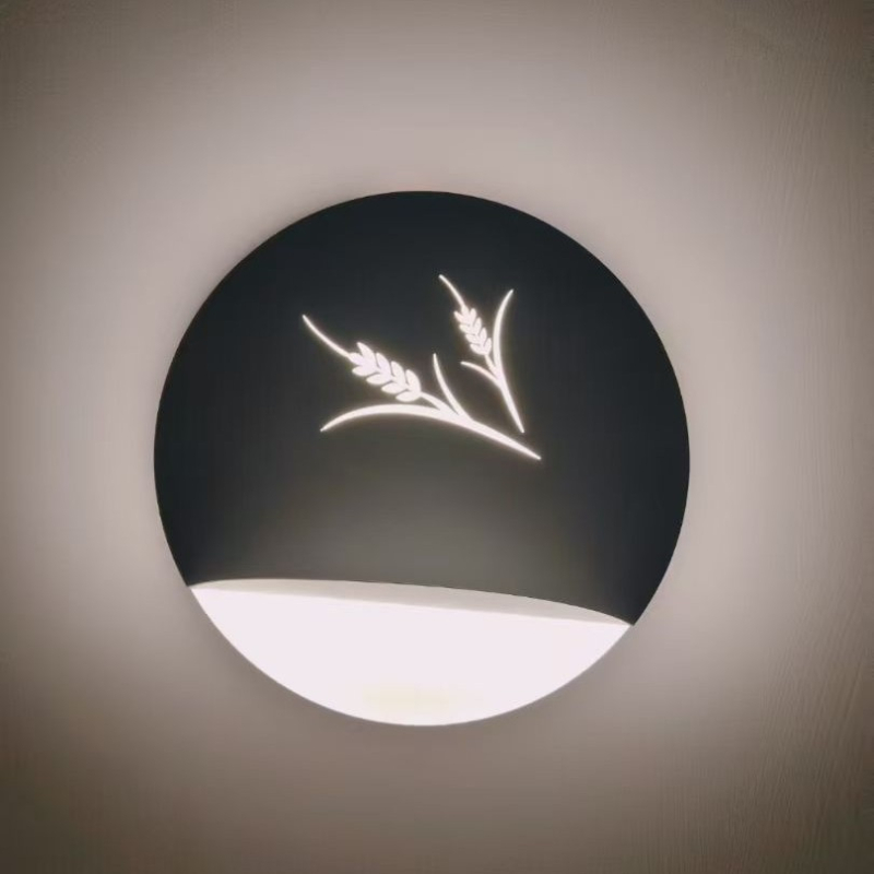 Kružna zidna lampa za spavaću sobu s motivom jelena — moderno minimalističko unutarnje osvjetljenje
