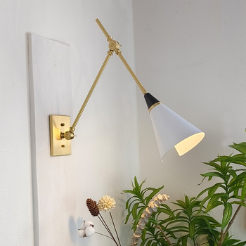 Zidna lampa od bakra, bežična, punjiva, američkog stila, sklopiva, za dnevni boravak, blagovaonu, kuhinju i radnu sobu – visoka svjetlina.