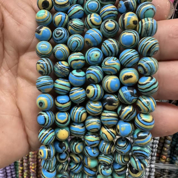 Kugličaste perle od sintetičkog turkiza, 8 mm, za nakit i narukvice, DIY, labave perle