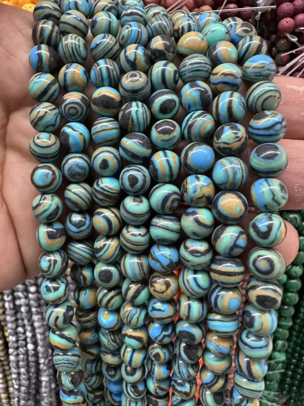 Kugličaste perle od sintetičkog turkiza, 8 mm, za nakit i narukvice, DIY, labave perle