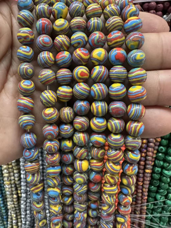 Kugličaste perle od sintetičkog turkiza, 8 mm, za nakit i narukvice, DIY, labave perle