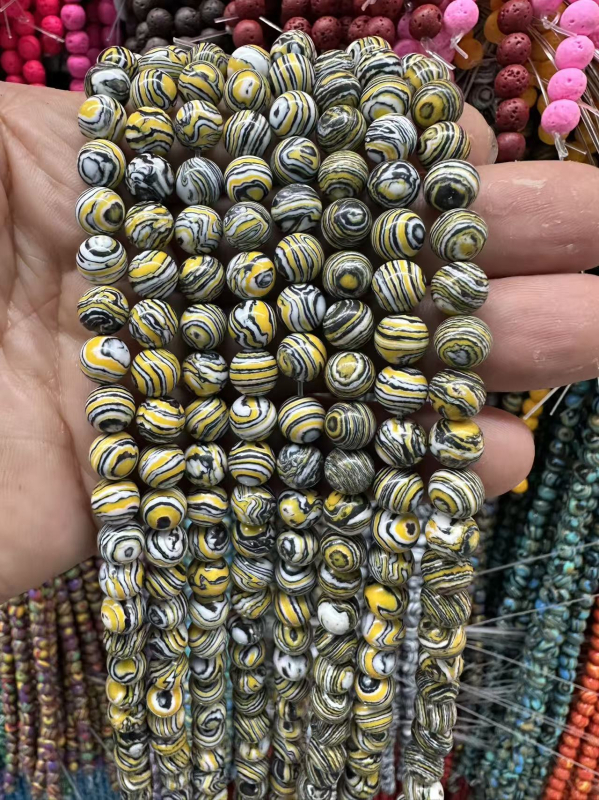 Kugličaste perle od sintetičkog turkiza, 8 mm, za nakit i narukvice, DIY, labave perle