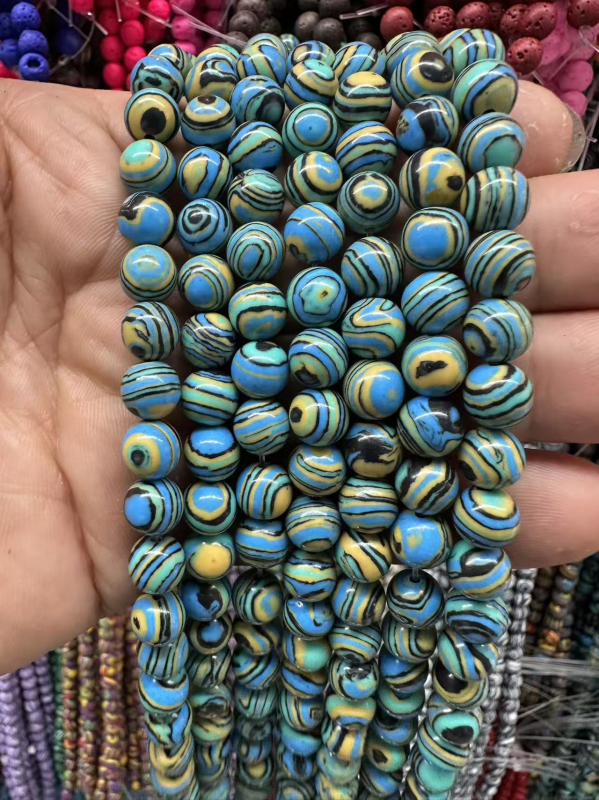 Kugličaste perle od sintetičkog turkiza, 8 mm, za nakit i narukvice, DIY, labave perle