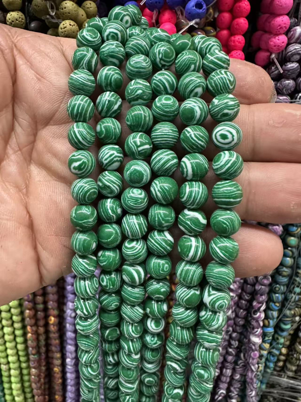 Kugličaste perle od sintetičkog turkiza, 8 mm, za nakit i narukvice, DIY, labave perle