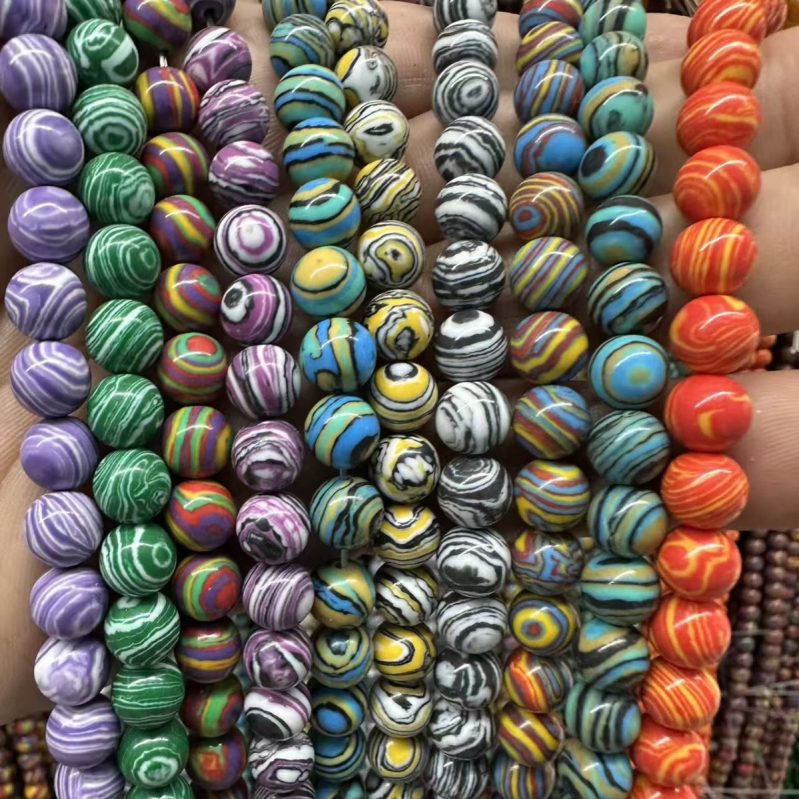 Kugličaste perle od sintetičkog turkiza, 8 mm, za nakit i narukvice, DIY, labave perle