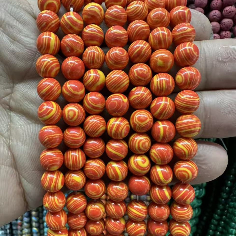Kugličaste perle od sintetičkog turkiza, 8 mm, za nakit i narukvice, DIY, labave perle