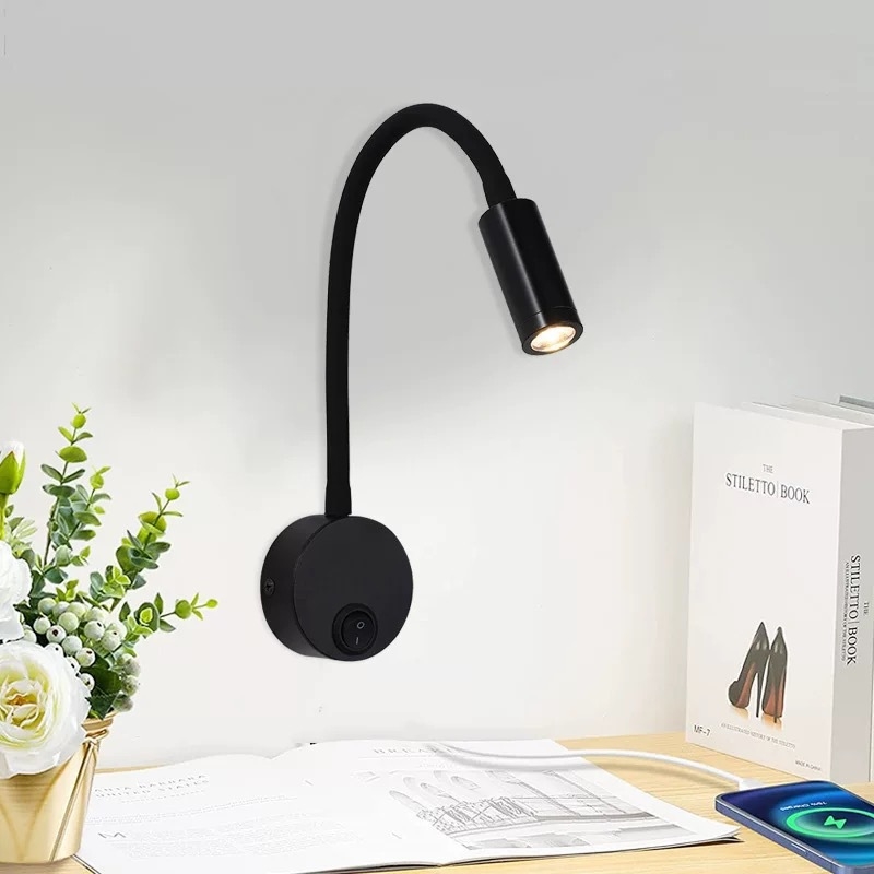 LED noćna lampa za čitanje uz krevet s fleksibilnim vratom