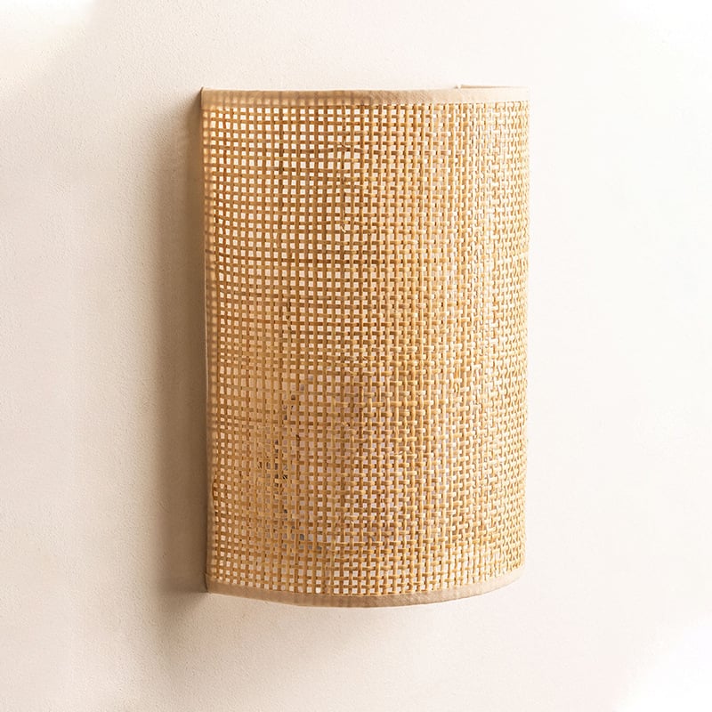 Zidna lampa od ratana u japanskom stilu za spavaću sobu, minimalistički wabi-sabi dizajn, pogodna za dnevni boravak, hodnik i ulaz, retro minimalistna noćna lampica za gostinjsku smještaj