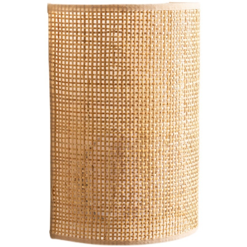 Zidna lampa od ratana u japanskom stilu za spavaću sobu, minimalistički wabi-sabi dizajn, pogodna za dnevni boravak, hodnik i ulaz, retro minimalistna noćna lampica za gostinjsku smještaj