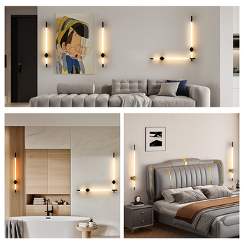 Duga linearna LED zidna lampa, moderni minimalistički stil, za dnevni boravak, spavaću sobu i hodnik.
