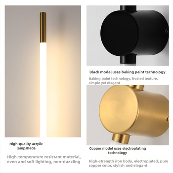 Duga linearna LED zidna lampa, moderni minimalistički stil, za dnevni boravak, spavaću sobu i hodnik.