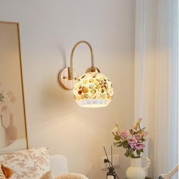 Stona lampa pored kreveta, u francuskom retro stilu, za spavaću sobu i dnevni boravak, nadahnuta japanskim wabi-sabi stilom i motivom školjke