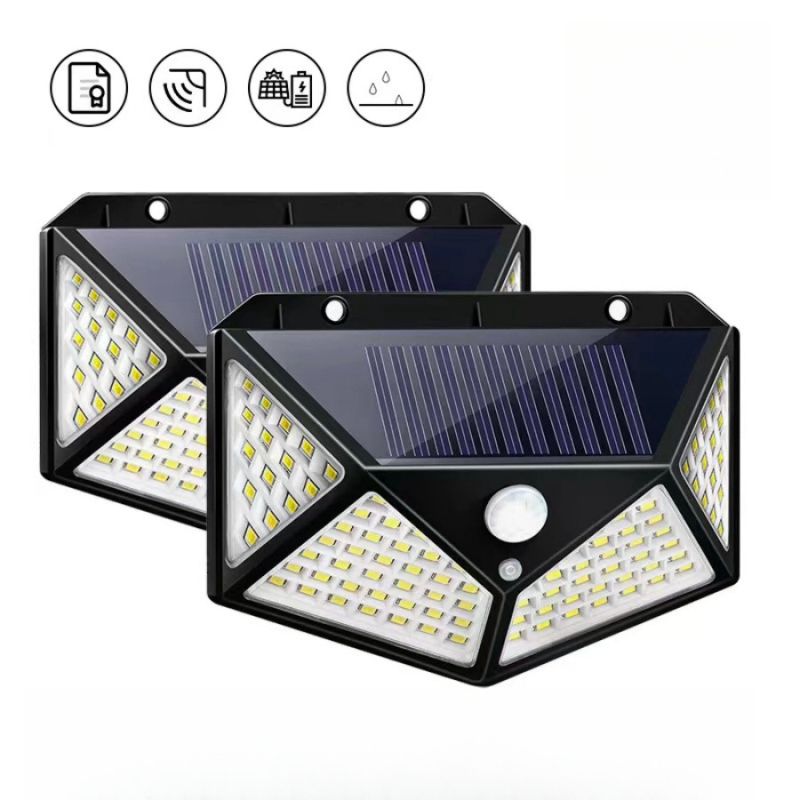 Solarna vrtna rasvjeta s 2 LED za stepenice, vodootporno vanjsko osvjetljenje za ograde i ogradu, dekorativna zidna svjetiljka