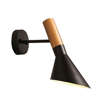 Skandinavska minimalistička zidna svjetiljka od kovanog željeza s drvenim uzorkom, LOFT retro stil