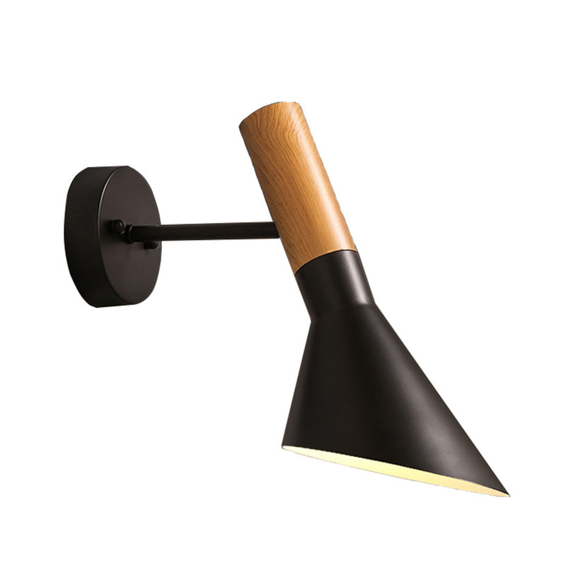 Skandinavska minimalistička zidna svjetiljka od kovanog željeza s drvenim uzorkom, LOFT retro stil
