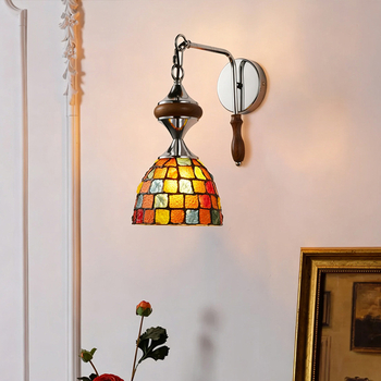 Francuska retro zidna lampa za spavaću sobu s abažurom od školjke – Bauhaus stil za hodnik i dnevnu sobu
