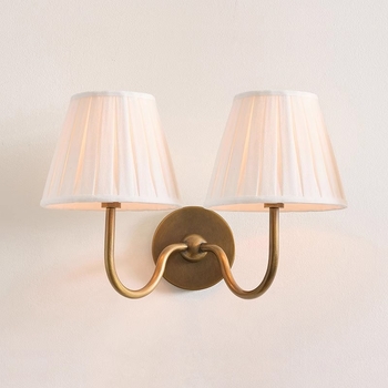 Francuski stil vintage bakrena zidna lampa s platnenim sjenilom za spavaću sobu i ogledalom za dnevni boravak ili hodnik – američki retro minimalistički dizajn