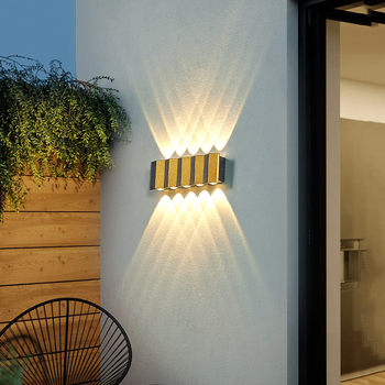LED vanjska vodootporna zidna svjetiljka s efektom wall washer, moderan kreativni dizajn za vrt i balkon
