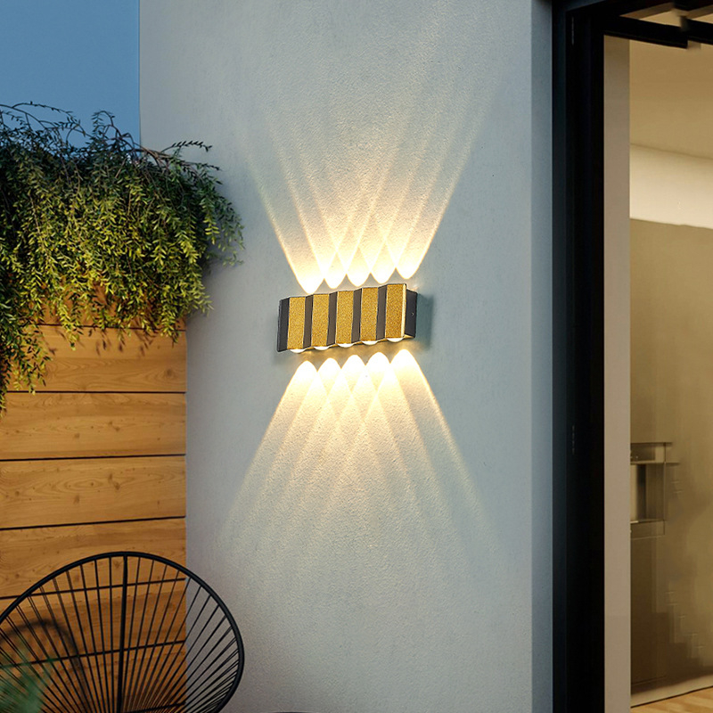 LED vanjska vodootporna zidna svjetiljka s efektom wall washer, moderan kreativni dizajn za vrt i balkon
