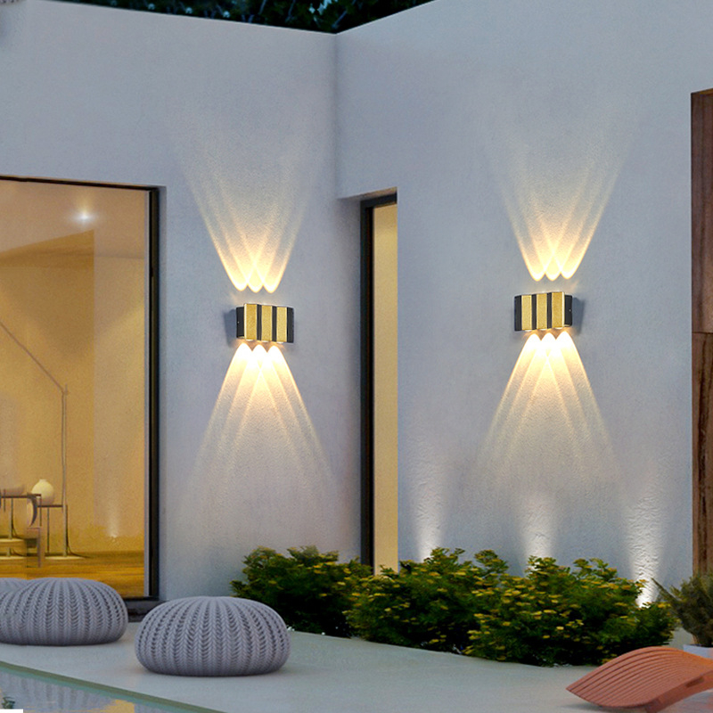 LED vanjska vodootporna zidna svjetiljka s efektom wall washer, moderan kreativni dizajn za vrt i balkon