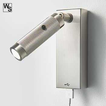 CE-certificirana LED lampica za čitanje uz krevet, zidna, USB priključak, moderan kvadratni COB LED, 110-240V