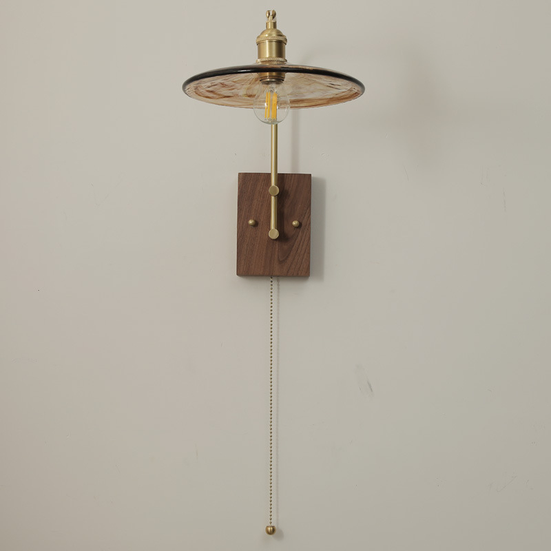 Stenska lampa u japansko-nordijskom vintage stilu sa staklenim sjenilom za dnevni boravak, spavaću sobu, radnu sobu, hodnik i blagovaonicu