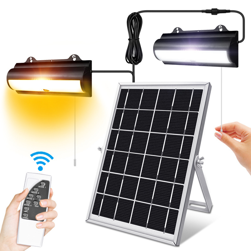 Solarna zidna svjetiljka s senzorom povlačenja vrpce i daljinskim upravljačem, za unutarnju i vanjsku upotrebu