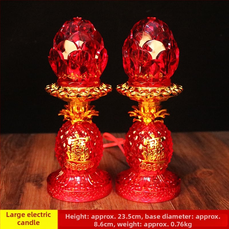 LED lotosová lampa pre domový oltár, pár buddhistických lámp